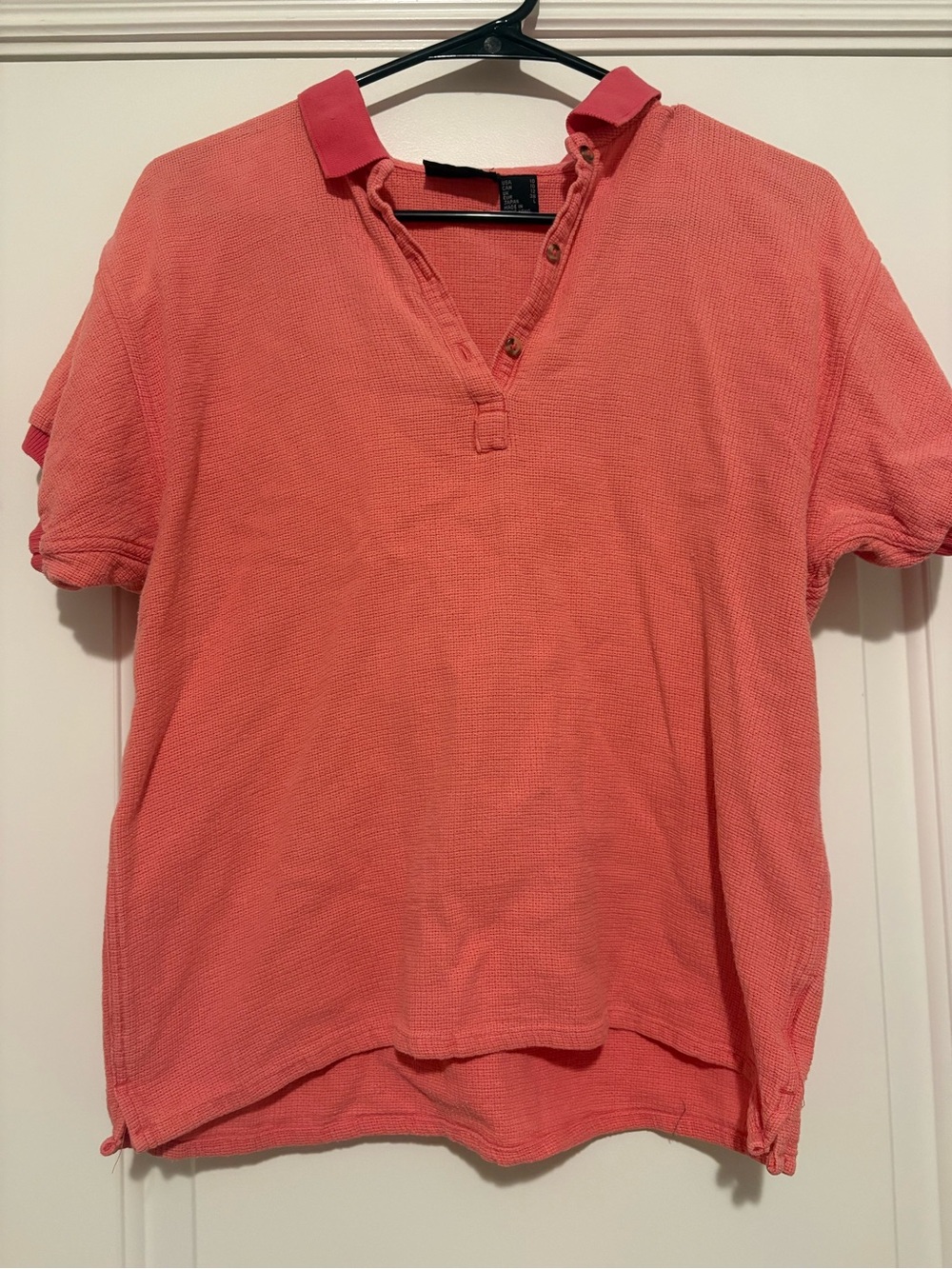 Patagonia Women’s Coral Solid Knit Short Sleeve Collared Polo Shirt Size L/10